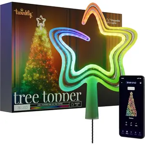 LED RGB Christmas  Tree Topper,  Holiday Decoration with App Control, USB-C ,76 Multi-Color LEDs, Indoor Only