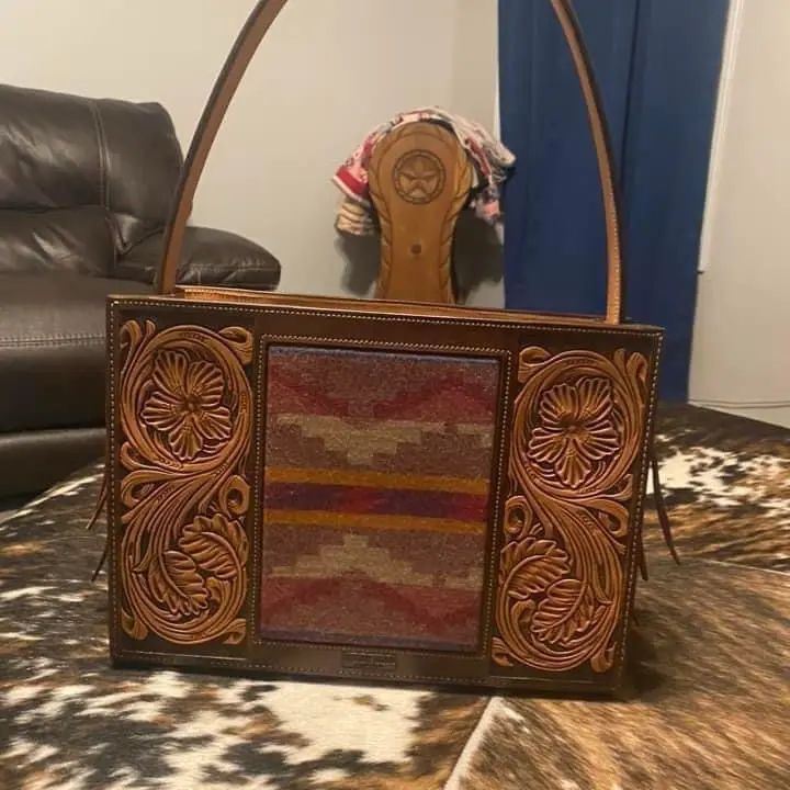 Custom hand Tooled leather purse