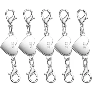 925   Necklace Clasps and Closures, Double Lobster  Necklace Clasps for Bracelet and Necklace Extender (5silvery)