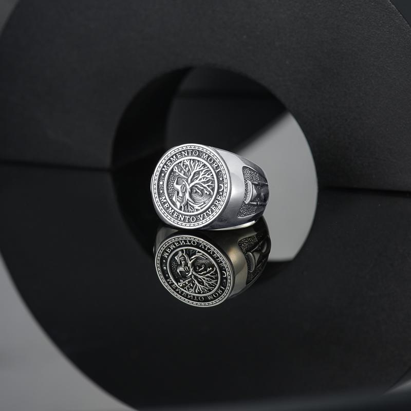 MEIDERBO Jewelry Memento Mori Ring for Men 925 Sterling Silver Tree of Life Ring Gothic Skull Memento Vivere Ring Amulet Jewelry Gifts MEIDERBO Jewelry Memento Mori Ring for Men 925 Sterling Silver Tree of Life Ring Gothic Skull Memento Vivere Ring Amulet Jewelry Gifts