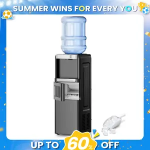 SummerWins [Limited Stock] Antarctic Star 3-in-1 Hot and Cold Beverage Water Cooler Chiller Dispenser with Built-in Ice Maker, 3-5 Gal Bottle Compatibility, Child Safety Lock, Black, Beverage Dispenser