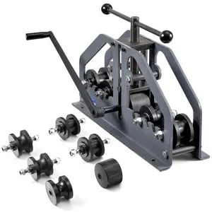 VEVOR Tube Roller Bender, Max 1-1/2" Manual Tube Pipe Roller Bender with 6 Dies, 360° Copper Aluminum Pipe Bending Tool for Square, Round Tube & Flat Bar, Ideal for HVAC Air Conditioning Auto Repair