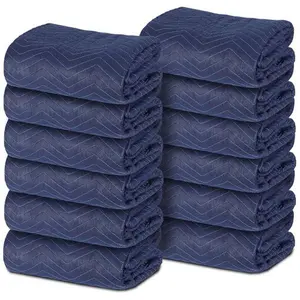 Zenstyle 12 Moving Packing Blankets 80"x72" (35 lb/dz) Shipping Furniture Pads Dark Blue