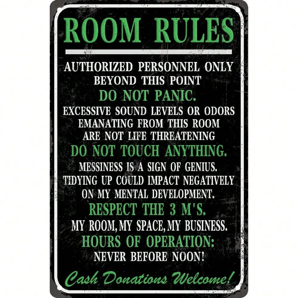 Vintage Room Rules Signs Door Decor Boys Girls Rules Dorm Bedroom Wall Decor 8 X 12 Inches
