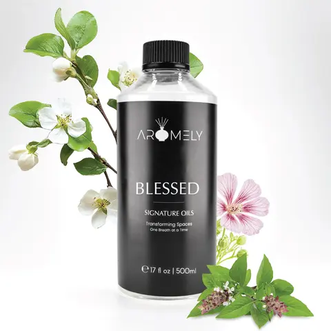 Aromely Blessed Diffuser Oil - Home Fragrance Oil, Osmanthus Orange Blossom & Lemon with Vetiver Vanilla Patchouli, Refill Bottle for Waterless & Cold Air Diffusers