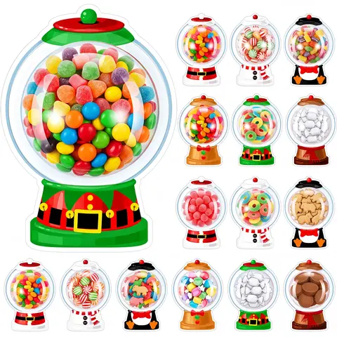 24/36/48 Pcs Christmas Candy Card Gifts Sets with Domes DIY Xmas Greeting Cards,Class Party Favors for Couples Families School Party Classroom Gifts
