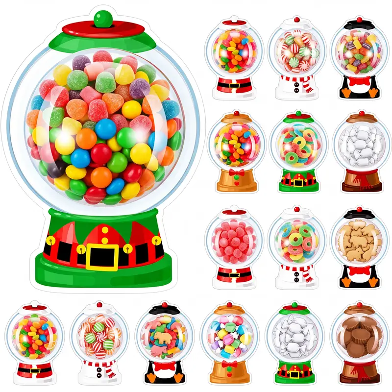 24/36/48 Pcs Christmas Candy Card Gifts Sets with Domes DIY Xmas Greeting Cards,Class Party Favors for Couples Families School Party Classroom Gifts