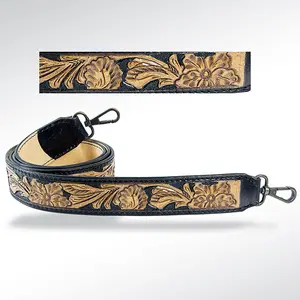American Darling Hand Tooled Genuine Leather Crossbody Handle Strap for Bags Phone Wallet Purse Clutch