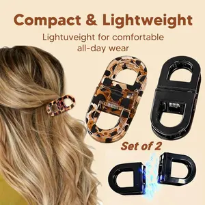 2PCS magnetic hair clips for styling, Strong hold no-slip magnetic hair styling clips for women, No damage hair, Seamless 2-in-1 design, Small and light, Suitable for all hair types, Simple to operate for everyday hairstyles and salon