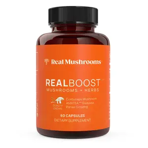 RealBoost Cordyceps Guayusa & Ginseng Blend 500mg Pills 30 Servings Organic Gluten-Free Non-GMO Vegan 60mg Caffeine Quality Grown