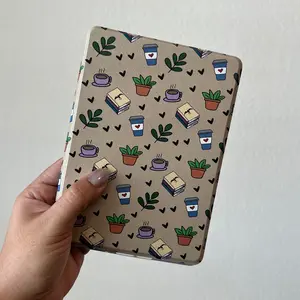 Coffee and Books Kindle Case | Clear Back | Magnetic Cover | Bookish Kindle Cover | Auto Sleep/Wake | Neutral Aesthetic