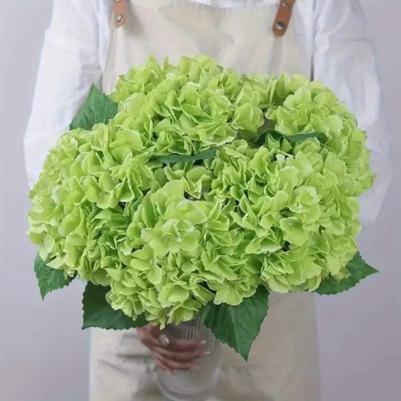 5 Piece 18 Inch Artificial Hydrangea Flowers, Realistic Touch, Lifelike Fake Floral Decorations, Decorative Fake Flowers, Artificial Bouquets, Home Decor Accessory, Artificial Flower Plant, for Outdoor Weddings Christmas Office Home Parties