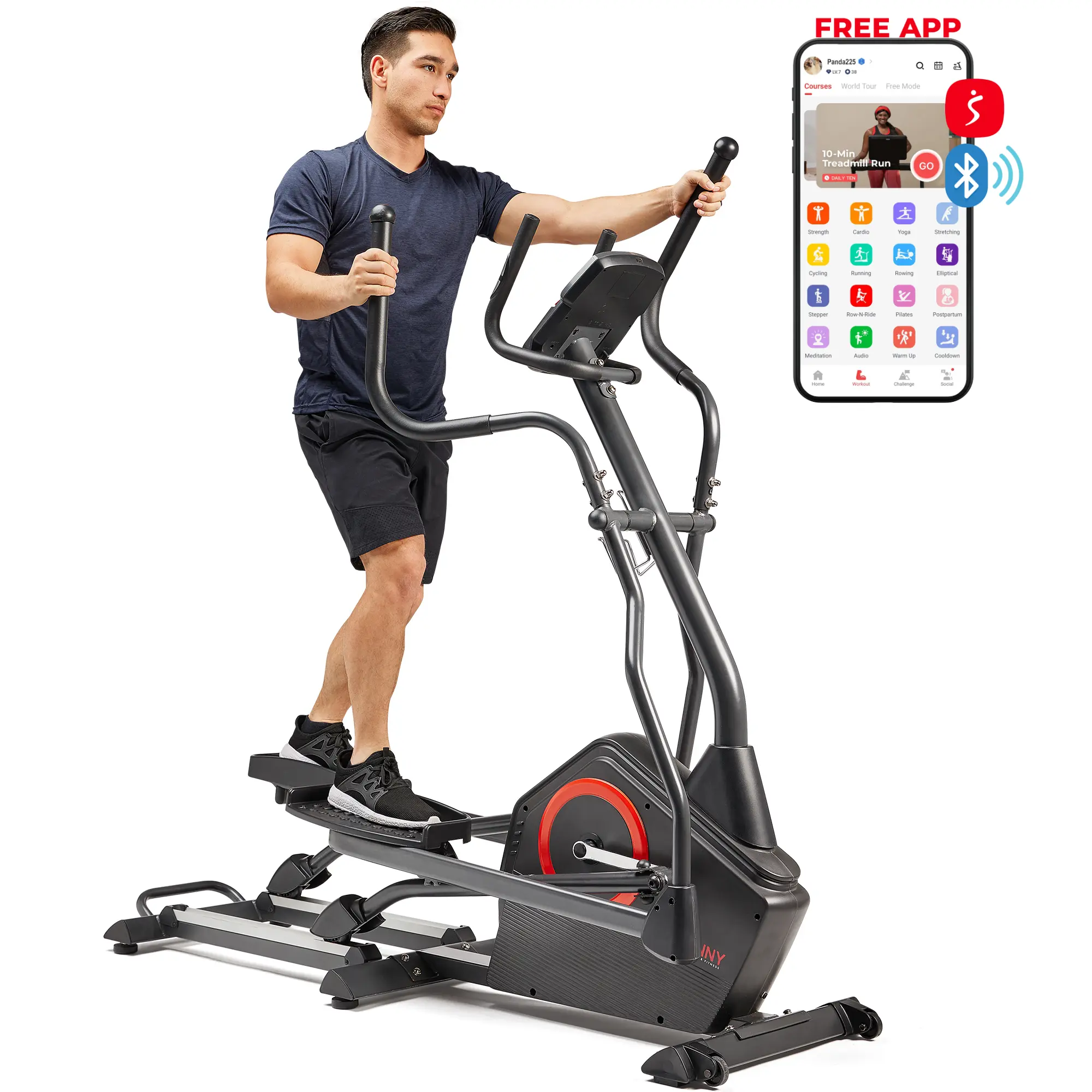 Sunny Health & Fitness Smart Premium Extra Long Stride Length Programmable Electro-Magnetic Elliptical Sunny Health & Fitness Smart Premium Extra Long Stride Length Programmable Electro-Magnetic Elliptical
