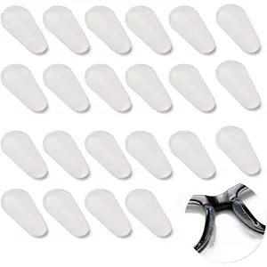 12 Pairs Adhesive Eye Glasses Nose Pads, Water-Drop Shape Stick  Anti-Slip Soft , Adhesive Nose Pads Glasses Nose Pad for Glasses, Eyeglasses and Sunglasses 1.8mm White