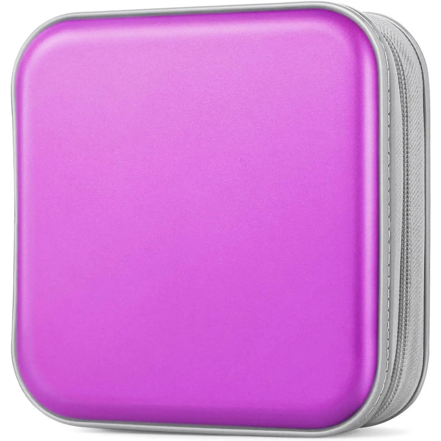 DVD Case Wallet Holder Binder - 48 Capacity CD/DVD Cases Storage Holder Binder Organizer Wallet Book for Car, Home, Travel (Puple)