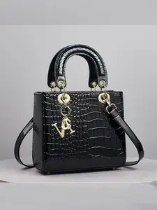 Crocodile Pattern Fashion Retro Crossbody Handbag, Multifunctional Large Capacity Shoulder Bag, Stylish Women's Backpack for Travel and Shopping