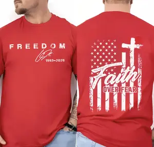 Freedom Faith Over Fear TShirt, We Wear Red On October, Freedom American Flag Tee, Freedom Patriotic Tee, Gift for Men and Women, Full Colors & Sizes