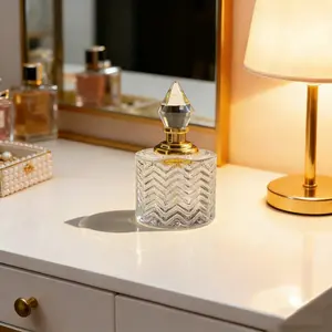 Luxury Refillable Glass & Metal Perfume Bottle for Her ✨ Clear Glass Essential Oil Container for Women | Travel Scent Pump Case | Daily Storage | Vanity Decor | Birthday Mother's Day Anniversary Gifts