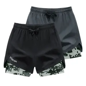 Men’s double-layer athletic shorts two-pack | Anti-exposure lining + quick-dry, breathable fabric—covers gym, running, and everyday wear; no more awkward moments during summer workouts!