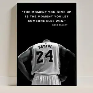 Bryant 24 Wall Art Black White Basketball Poster, Product without frame Decor Glossy