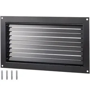 TikTokShopBlackFridayVEVOR Flood Vent, 16\" X 32\" Foundation Flood Vent, to Reduce Foundation Damage and Flood Risk, Black, Wall Mounted Flood Vent, for Crawl Spaces,Garages & Full Height Enclosures (16\" X 32\")