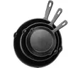3pcs Heavy-Duty Pre-Seasoned Cast Iron Skillet Set - Non-Stick - Cookware with Ergonomic Handle, Even Heat Distribution for, Searing, Frying - Compatible with Stovetop, & Induction Burners (Indoor/Outdoor Use)
