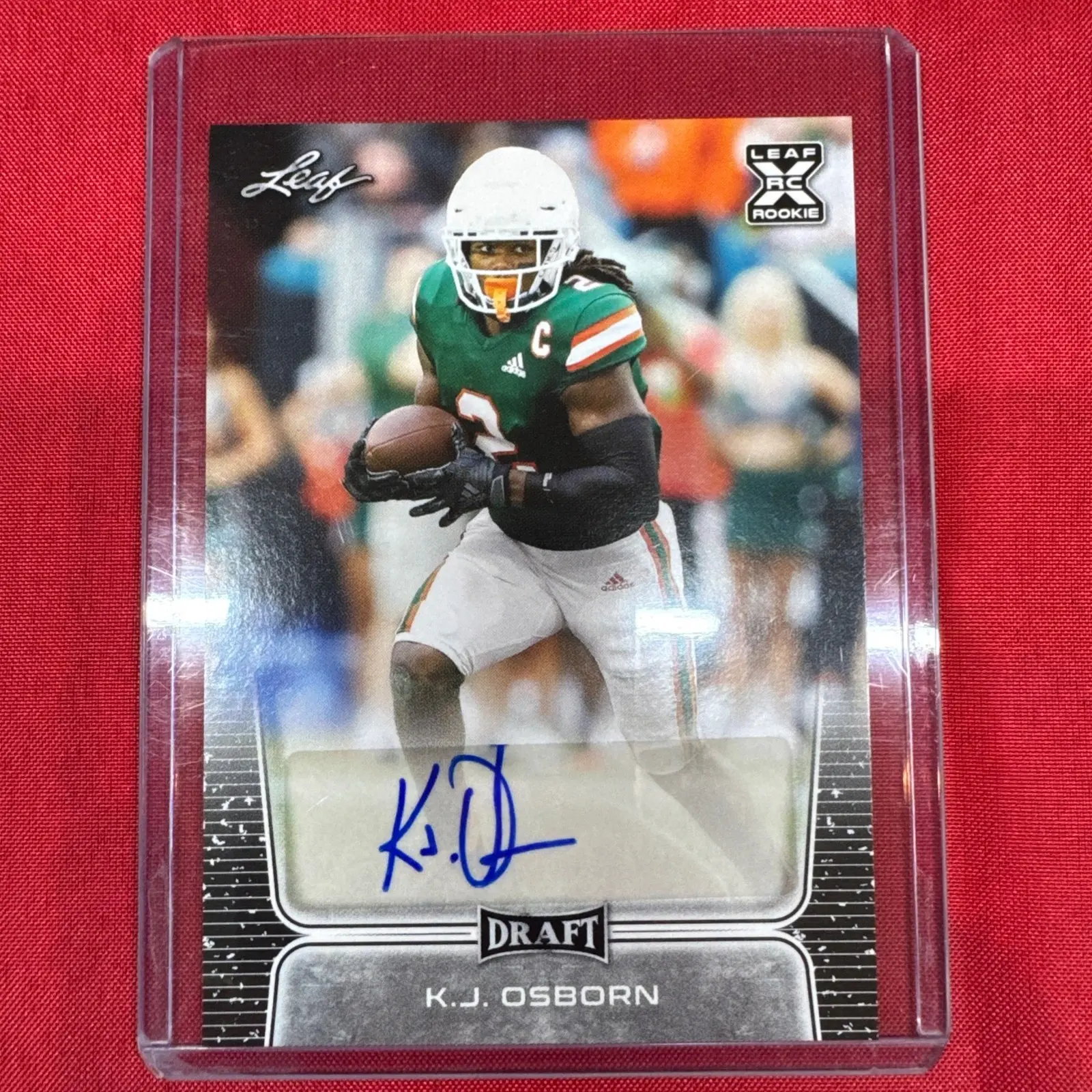 2020 Leaf- K.J. Osborn Rookie on Card Autograph- Miami Hurricanes