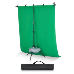 VEVOR Backdrop Stand, 5x 6.5 ft Adjustable Photo Backdrop Stand Kit, Portable Background Backdrop Stand with 3 Crossbars, Heavy Duty Projector Screen Stand, for Wedding, Photo Video Studio Party