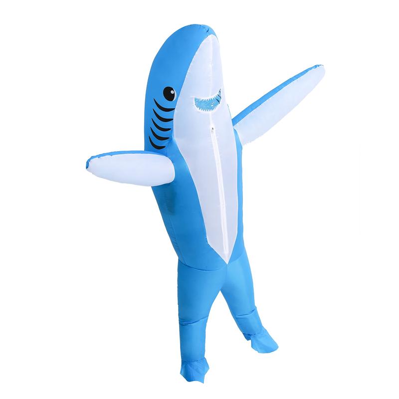 Inflatable Shark Costume for Adult and Kid, Air Blow up Jaws Design, Fancy  Funny Carcharias Suit for Halloween Cosplay Party