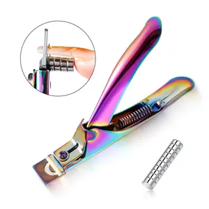 Stainless Steel Nail Clipper with 10pcs Magnetic Measuring Nail Strips, 1 Set Professional Nail Clipper, Manicure & Pedicure Tool for Home & Salon Use