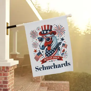 Patriotic Horse Garden Flag, 4th of July House Flag, Custom Yard Sign, Personalized Yard Flag, Funny Independance Day Flag