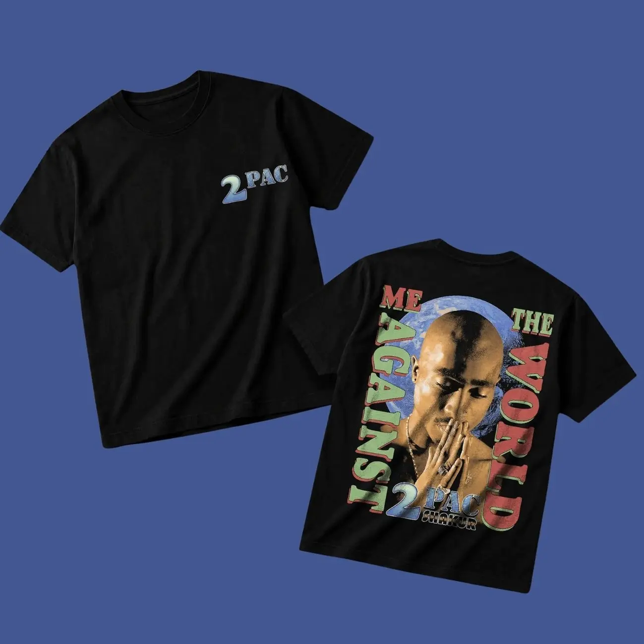 2Pac Me Against The World Heavy Cotton Unisex Graphic T-Shirt Hoodie Westside Rap Death Row Tupac Shakur Crewneck Tee, Vintage Streetwear Graphic T-Shirt Direct To Garment Breathable Print