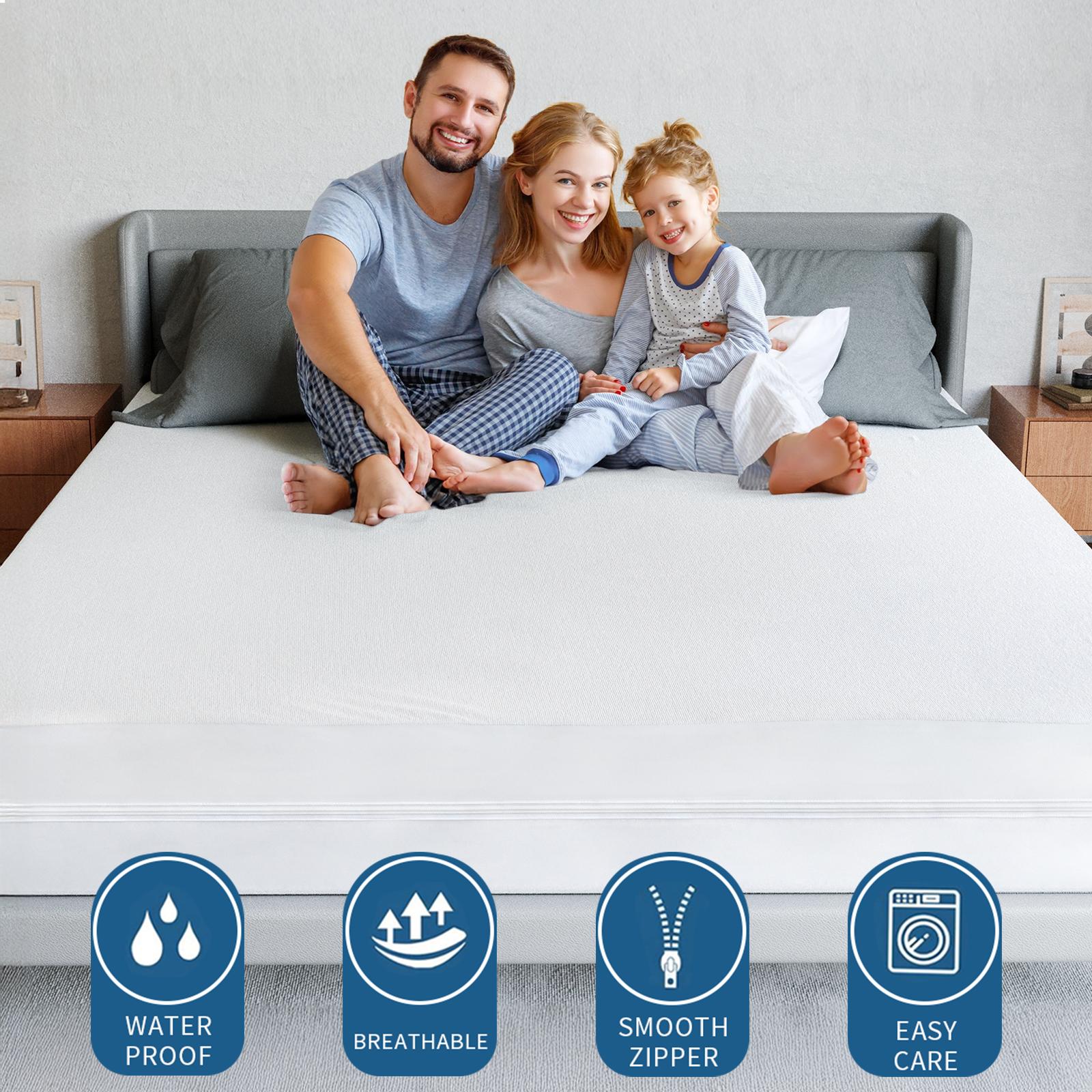 Moonsea Soft Terry Zippered Mattress Encasement, 6-Sided Waterproof Bed Bug Dust Mite Proof Mattress Protector, Breathable Noiseless Absorbent Mattress Cover Fitted Sheet with Deep Pocket 360° Protection, Machine Washable #TiktokShopSpringGlowUp