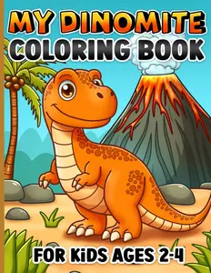 Coloring Book for Kids Ages 2-4: Easy Dinosaurs for Toddlers, Paperback