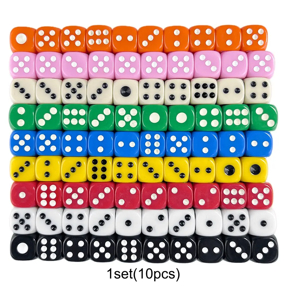 10pcs Round Corner Dices Set, Bulk Dice, 14mm D6 Dice for Entertainment, Casino Gaming, Tabletop Games, Perfect for Fun and Engaging Play