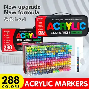 Wide Range Acrylic Markers Set, Soft Brush Tip Drawing Pens, Includes Carry Bag & Shoulder Strap, Ideal for Art & Crafts, Professional Painting Kit, Art Supplies