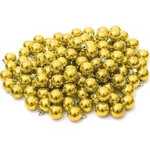 144pcs 1.18-Inch Gold Small Christmas Ball Ornaments for Xmas Holiday Wedding Party Tree Decoration