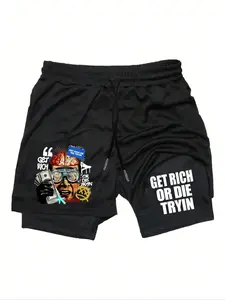 Men's Regular Fit Letter Print Boxer Briefs, Casual Comfy Breathable Underwear for Daily Wear, Mens Underwear for Summer