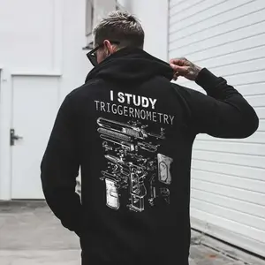 FEEGO I Study Triggernometry Shirt, Funny Gun Lover T-Shirt, Pro 2A Sweatshirt, Tactical Hoodie for Men top cotton fabric lover Streetwear Casual