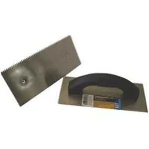 212 MAIN V-Notch Trowel (Hand Tool, Construction Tool, Hardware) - 3/16x5/32 Size, 4x9 in Dimensions, TPR Handle, Model 49108