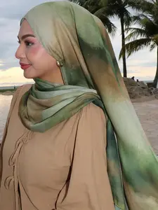 Women's Fashionable Versatile Ink Painting Scarf 80*180cm, Stylish Polyester Shawl for Every Occasion, Elegant Accessory for Women, Head Scarf