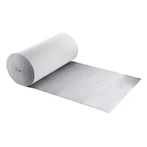 VEVOR Reflective Insulation Roll, EPE Foam Core Radiant Barrier, 3mm 48 inx 250 ft, Aluminum Foil White PE Film Heat Reflective Shield, Thermal Insulation Roll for Garage Door Window RV Roofs