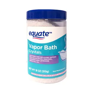 Equate Vapor Bath Crystals Non-Medicated Salts 18 oz Soothing Aromatherapy with Epsom Salt Menthol & Eucalyptus for Relaxation