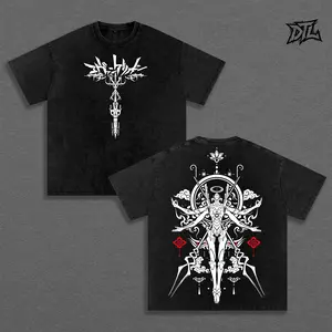 Evangelion Unit 01 Acid Wash T-Shirt | Oversized Heavyweight Anime Tee Awakened Eva01 Graphic Print Spear of Longinus Tribal Font Vintage Goth Grunge Streetwear Clothing Top Unisex