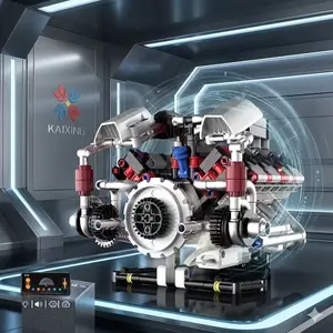 High-Performance V8 Engine Build Kit, Dynamic Transmission Model with Visible Gears, Stem Education Toy, Perfect Gift for Car Enthusiasts