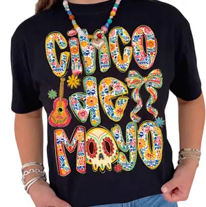 Floral Cinco De Mayo T-Shirt, Coquette Bow Fiesta Shirt, Mexican Fiesta Party Tee, Sugar Skull Fiesta Mama Shirt, Cinco De Mayo Holiday Gifts For Her