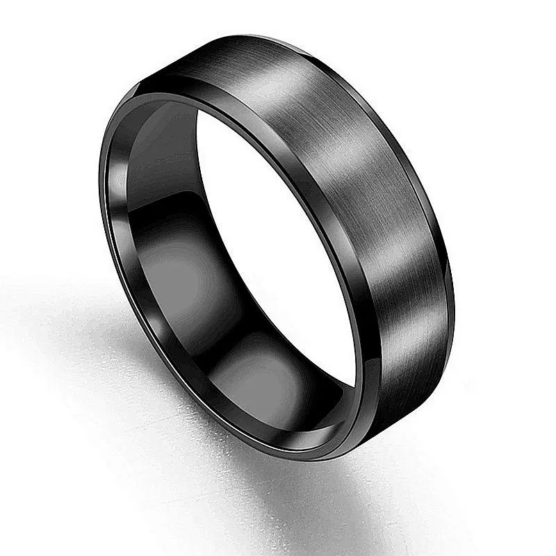 Fashion Charm Jewelry Ring Men Stainless Steel Black Rings For Women Custom Engrave Name