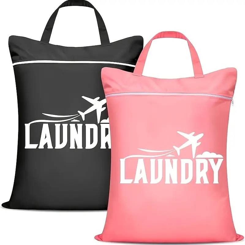 1 Large Travel Laundry Bag with Handle, Laundry Wash Bag, Laundry Bag with Handles, works for dirty clothes, swimwear and gym gear. Wet and dry dual use, great for dormitory and daily travel. Laundry Accessory