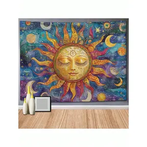 1pc Sun-Themed Printed Tapestry, Wall Hanging Decor For Room, Home Decor,Fall Decor,Autumn Decor,Room Decor Decoration Multicolor