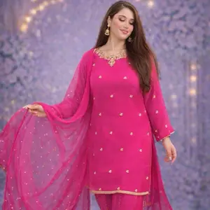 Painjabi پنجابی زیبا شلوار دار رنگ گلابی